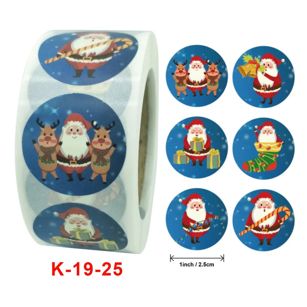 50-500Pcs Cartoon Merry Christmas Tree Label kids Stickers for Gift Package Wrapping Festival Party Baking Paper Seal Stickers (ONLINE ORDER ONLY)