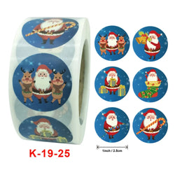 50-500pcs Cartoon Merry Christmas Sticker Santa Claus Tree Paper Label New Year Cute Snowman Stationery Stickers For Kids Gift (ONLINE ORDER ONLY)