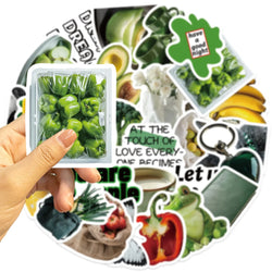 30Pcs Green Vegetables and Fruits Stickers Cute DIY Toy Gift Graffiti Decal Phone Luggage Laptop Scrapbook Waterproof Sticker (ONLINE ORDER ONLY)