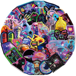 Cyberpunk Laser Stickers: Suitcase, Skateboard, Laptop, Luggage, Fridge, Phone, Car (ONLINE ORDER ONLY)