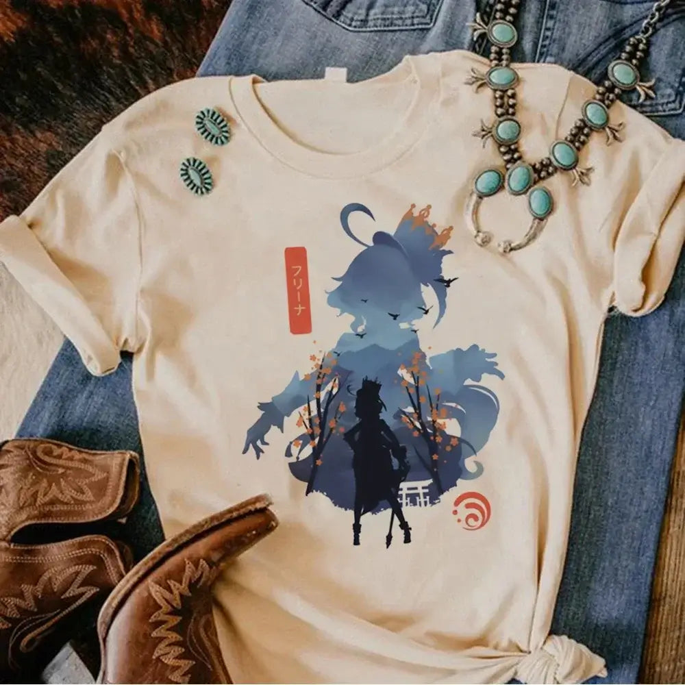Genshin Impact Furina T-Shirt Comic Y2k Anime Tee (ONLINE ORDER ONLY)