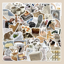 63pcs Healing Style Graffiti Stickers for Helmet, Wall, Desktop Decoration (Online Order Only)