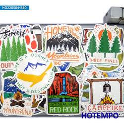 50PCS World Travel Stickers Climbing Camping Hiking Outdoor Adventure Decals for DIY Phone Laptop Luggage Motorcycle Car Sticker (ONLINE ORDER ONLY)