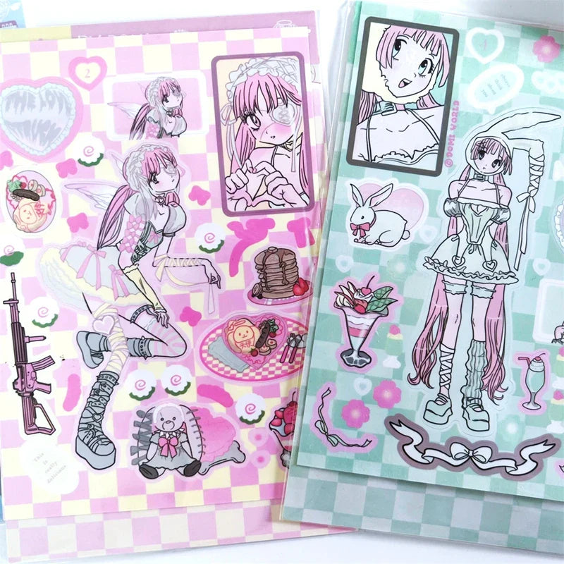 Korean ins Sweet Cool Girl Sticker Scrapbooking Diary DIY Album Decoration Sticker Aesthetic Stationery Art Supplies Personalizd (ONLINE ORDER ONLY)