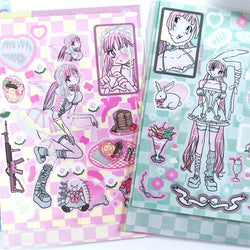Korean ins Sweet Cool Girl Sticker Scrapbooking Diary DIY Album Decoration Sticker Aesthetic Stationery Art Supplies Personalizd (ONLINE ORDER ONLY)