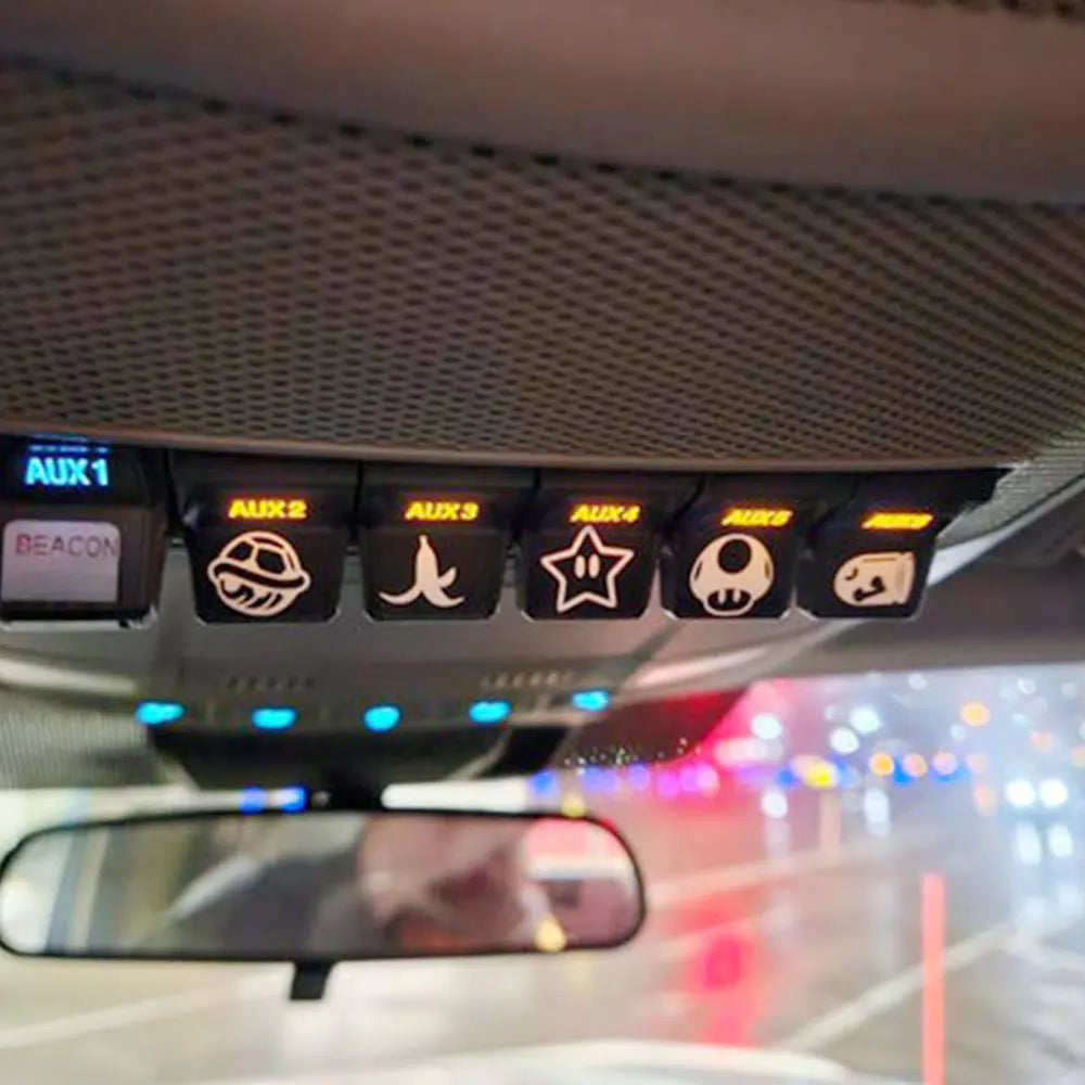 Set Of 6 Blank Button Car Sticker And Truck Vehicle White Blank Buttons The Car Interior  Decoration Die Cutting  Vinyl Decals (ONLINE ORDER ONLY)