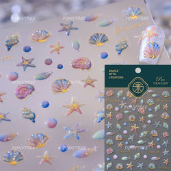 Lotus Flower Leaf Goldfish Ripple Wavelet Water Droplet Lotus Pond Brocaded Carp Self Adhesive Nail Art Stickers Manicure Decals (Online Order Only)