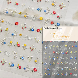 Dried Flower Butterfly Wildflowers Daisy Lily Moth Orchid Garden Self Adhesive Nail Art Stickers Chic Manicure Decals Wholesale (ONLINE ORDER ONLY)