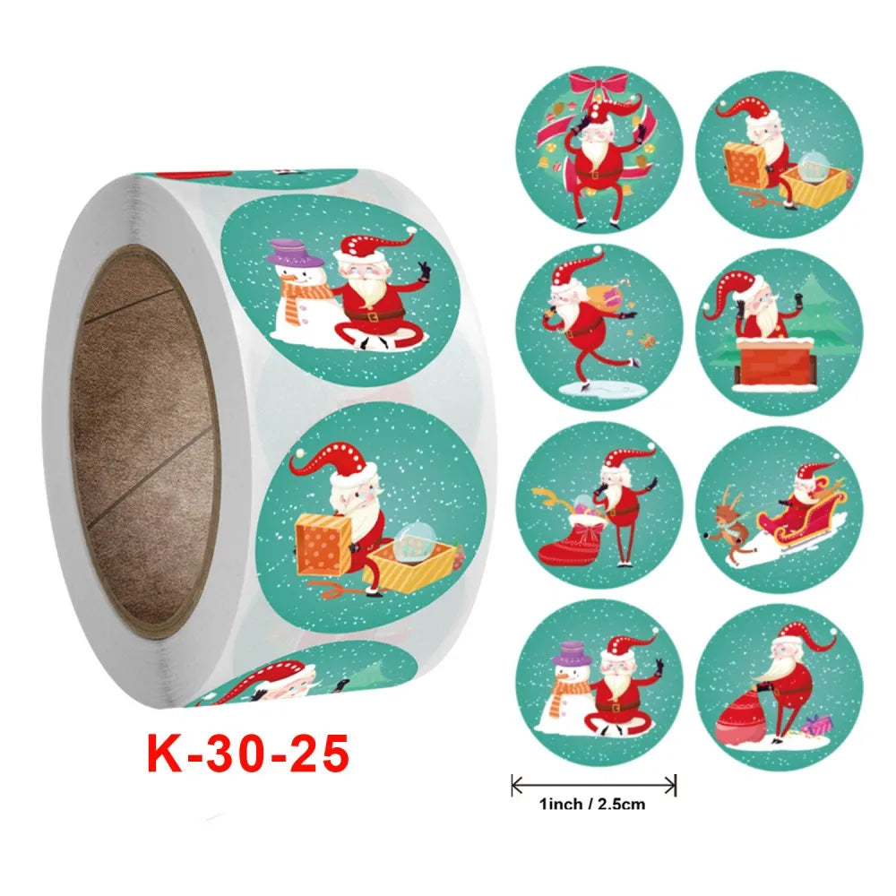 50-500pcs Cartoon Merry Christmas Sticker Santa Claus Tree Paper Label New Year Cute Snowman Stationery Stickers For Kids Gift (ONLINE ORDER ONLY)