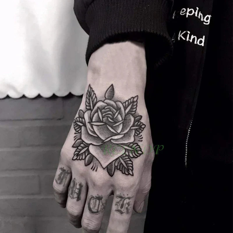 Waterproof Rose Flower Temporary Tattoo Sticker for Hand (Online Order Only)