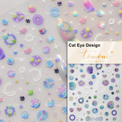 Pink Bowknot Star Moon Starburst Sun Polar Day Polar Night Sword Rose Flower Wreath Adhesive Nail Art Stickers Manicure Decals (ONLINE ORDER ONLY)