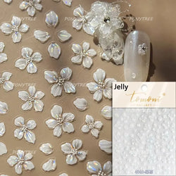 Spring Living Peach Blossom Flower Branch Petal Antique Soft Relief Adhesive Chinese Characters Nail Art Sticker Manicure Decals (ONLINE ORDER ONLY)
