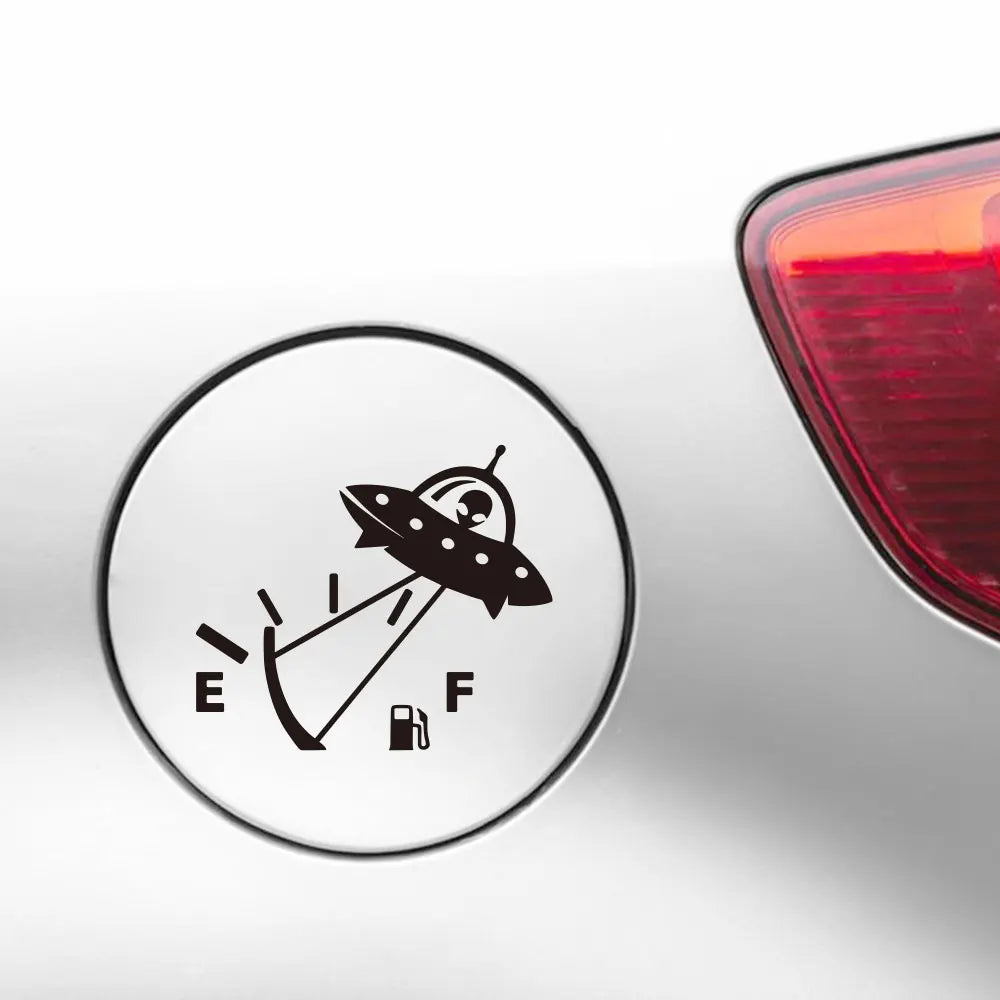 Alien Airship Fuel Tank Cap Sticker for Car Fuel Tank Cap Door Decoration Exterior Accessories Outdoor Stickers PVC Vinyl Decals (ONLINE ORDER ONLY)