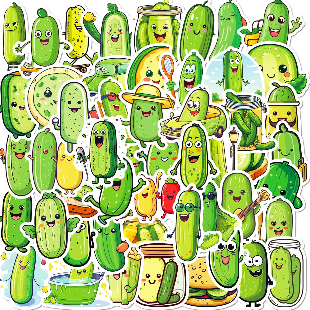 Funny Meme Pickle Stickers for DIY Decor, Suitcase, Water Bottle, Phone, Laptop, Skateboard, Scrapbooking (10/25/50pcs) (ONLINE ORDER ONLY)