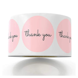 500pcs/roll Round Brown labels Thank You Kraft Stickers 1 inch Wedding Pretty Gift Envelope Sealing Label Stickers Stationery (ONLINE ORDER ONLY)