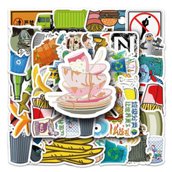 50Pcs Garbage Truck Cartoon Waterproof Vinyl Stickers (Online Order Only)