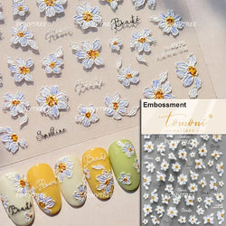 Chic Wild Flower Oil Painting Small Variegated Daisy Peach Blossom Lavender Petal Adhesive Nail Art Stickers Manicure Decals (Online Order Only)