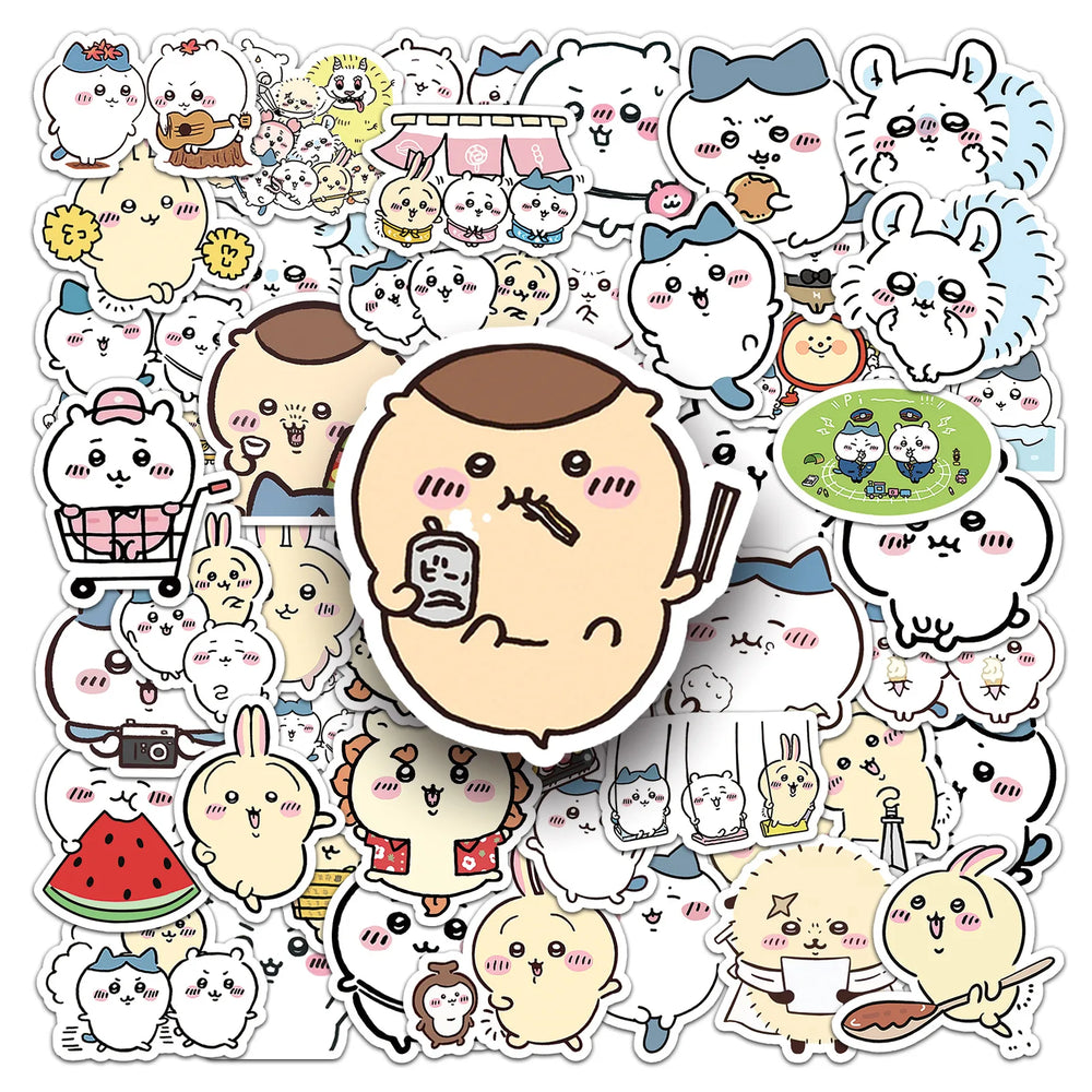Chiikawa Cartoon Stickers 10/30/50PCS for Laptop Phone Guitar Car Bike Skateboard Decals Kids Gift (Online Order Only)