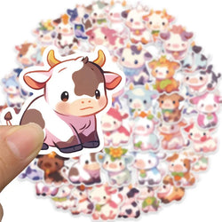 10/30/50PCS Cute Rainbow Cow PVC Sticky Sticker Aesthetic DIY Korean Stationery Decoration Scrapbooking School Supplies for Kids (ONLINE ORDER ONLY)