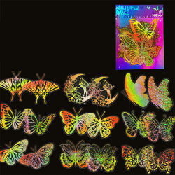 100pcs Cute Holographic Laser Butterfly Cartoon Stickers Animal Decals Laptop Notebook Phone Diary Decoration Sticker Kids Toys (ONLINE ORDER ONLY)