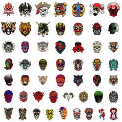 10/30/50PCS Horror Hallowee Gothic Skeleton Stickers Punk Style DIY Waterproof Laptop Luggage Motorcycle Bike Decals Decoration (ONLINE ORDER ONLY)