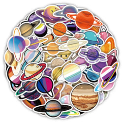 10/50PCS Space DIY Planet Sticker Notebook Trolley Case Bike Scooter Waterproof Graffiti Gift Toy Sticker Wholesale (ONLINE ORDER ONLY)