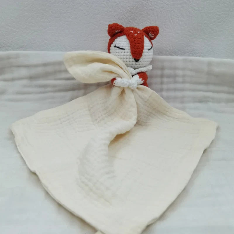 Baby Bib with Sleeping Animals Rattle (ONLINE ORDER ONLY)