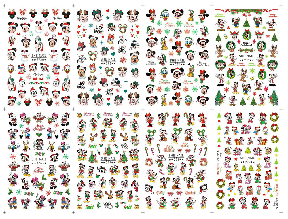 1PCS Disney Mickey Series Nail Stickers Cute 3D Minnie Nail Decorations Valentine's Day Christmas Self-Adhesive Nail Supplies *& (ONLINE ORDER ONLY)