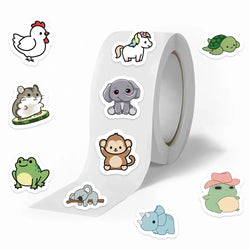 500pcs/roll Cute Cartoon Animals Stickers Kids Students Reward Decals For Laptop Luggage Guitar Waterproof Sticker(10 Patterns) (ONLINE ORDER ONLY)