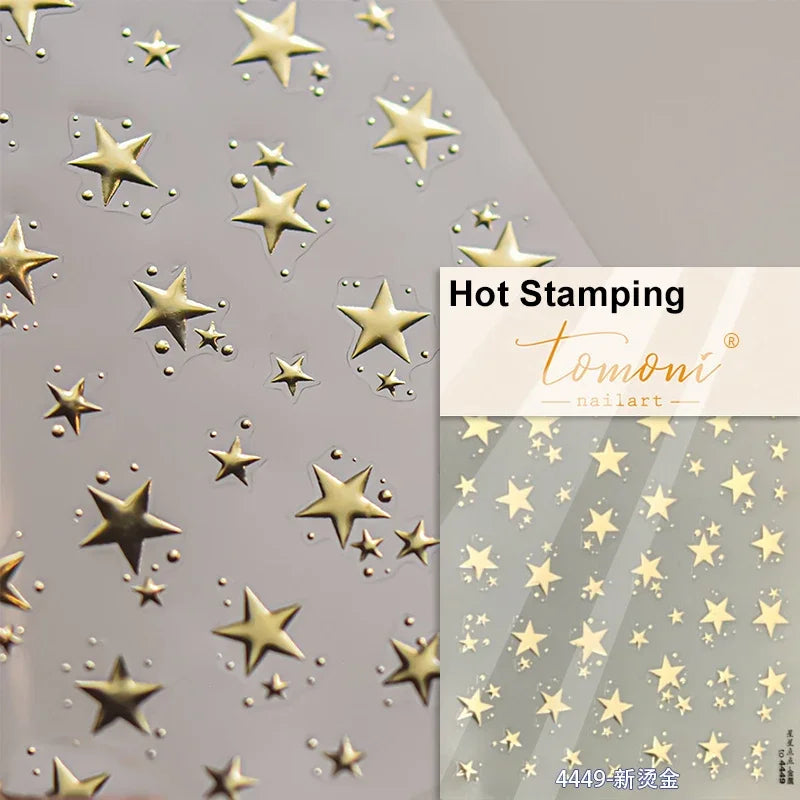 Dreamy Moon Star Cloud Butterfly Starrylight Rhinestone 5D Soft Embossed Relief Nail Art Sticker 3D Decal Decoration Manicure (ONLINE ORDER ONLY)