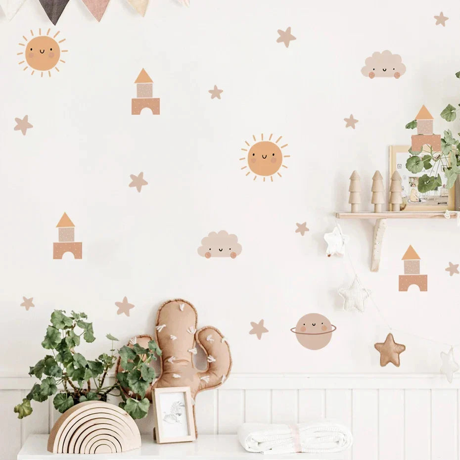 Boho Rainbow Sun Nursery Wall Decals Stickers Kids Room Decor (Online Order Only)