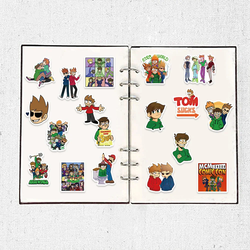 52pcs Eddsworld Cartoon Cute Stickers Vinyl Waterproof Decals For Laptop Luggage Skateboard DIY Kids Toys Sticker (Online Order Only)