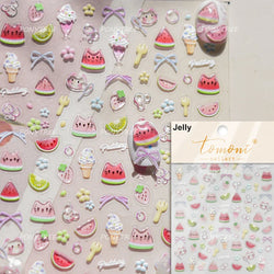 Summer Beach Bikini Watermelon Cat Popsicle Swim Ring Ice Cream Shell Coconut Tree Nail Art Decoration Stickers Manicure Decals (Online Order Only)