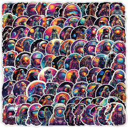 10/30/50/100pcs Cartoon Outer Space Astronaut Graffiti Stickers Decals Kid Toy Laptop Notebook Phone Suitcase Decoration Sticker (Online Order Only)