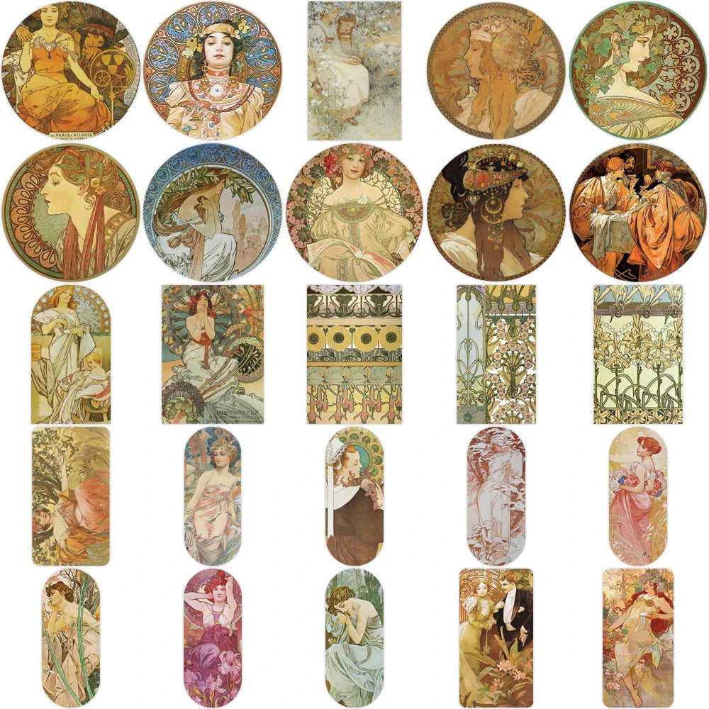10/27/54pcs Retro literary figures Stickers Decals Cartoon Graffiti DIY  Notebook Luggage Wall Decoration PVC Sticker (ONLINE ORDER ONLY)