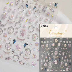 Cookies Chocolate Love Heart Flower Bowknot Rabbit Bunny Lace Bear Star Bouquet Rabbit Adhesive Nail Art Sticker Manicure Decal (ONLINE ORDER ONLY)