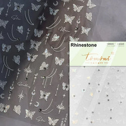 Dreamy Chic Butterfly Flower Bowknot Square Rhinestone Crystal 5D Self Adhesive Nail Art Stickers Fantasy Shiny Manicure Decals (ONLINE ORDER ONLY)