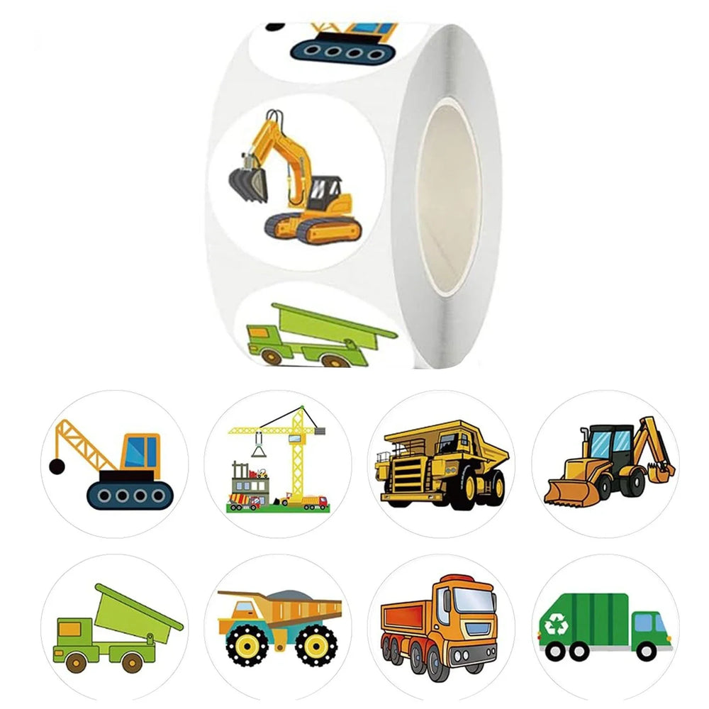 100-500pcs Engineering Vehicle Toys Stickers For Kids Toys Decals For School Reward Students Laptop Phone Sticker Labels (Online Order Only)