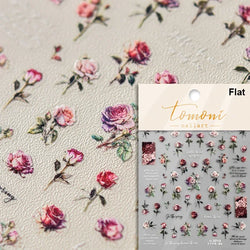 Romantic Candle Holder Lace Rambler Rose Pink Flower Bowknot Candlestick Ribbon Adhesive Nail Art Stickers Shiny Manicure Decals (ONLINE ORDER ONLY)