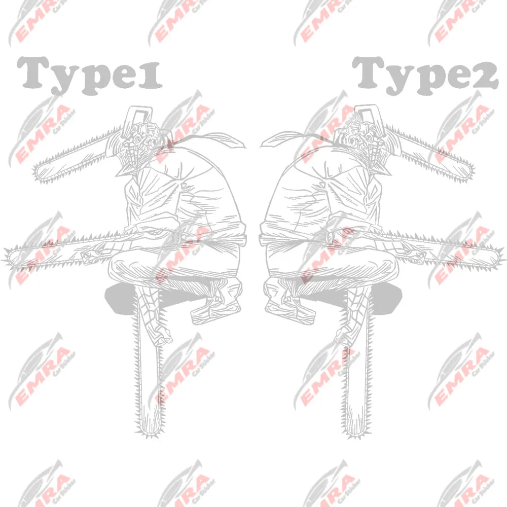 1PCS Chainsaw Man Stickers Anime Car Stickers For Door Hood Decoration External Accessories Die Cutting Waterproof Vinyl Decals (ONLINE ORDER ONLY)
