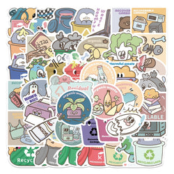 54Pcs Office Trashcan Sign Sorting Label Stickers Recycling Garbage Classification Stickers Logo Pvc Garbage Sorting Decals (ONLINE ORDER ONLY)