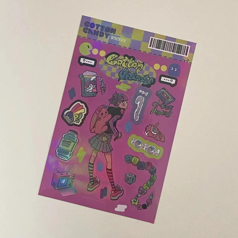 Korean ins Sweet Cool Girl Sticker Diary Scrapbooking DIY Album Decoration Sticker Aesthetic Stationery Art Supplies Personalizd (ONLINE ORDER ONLY)