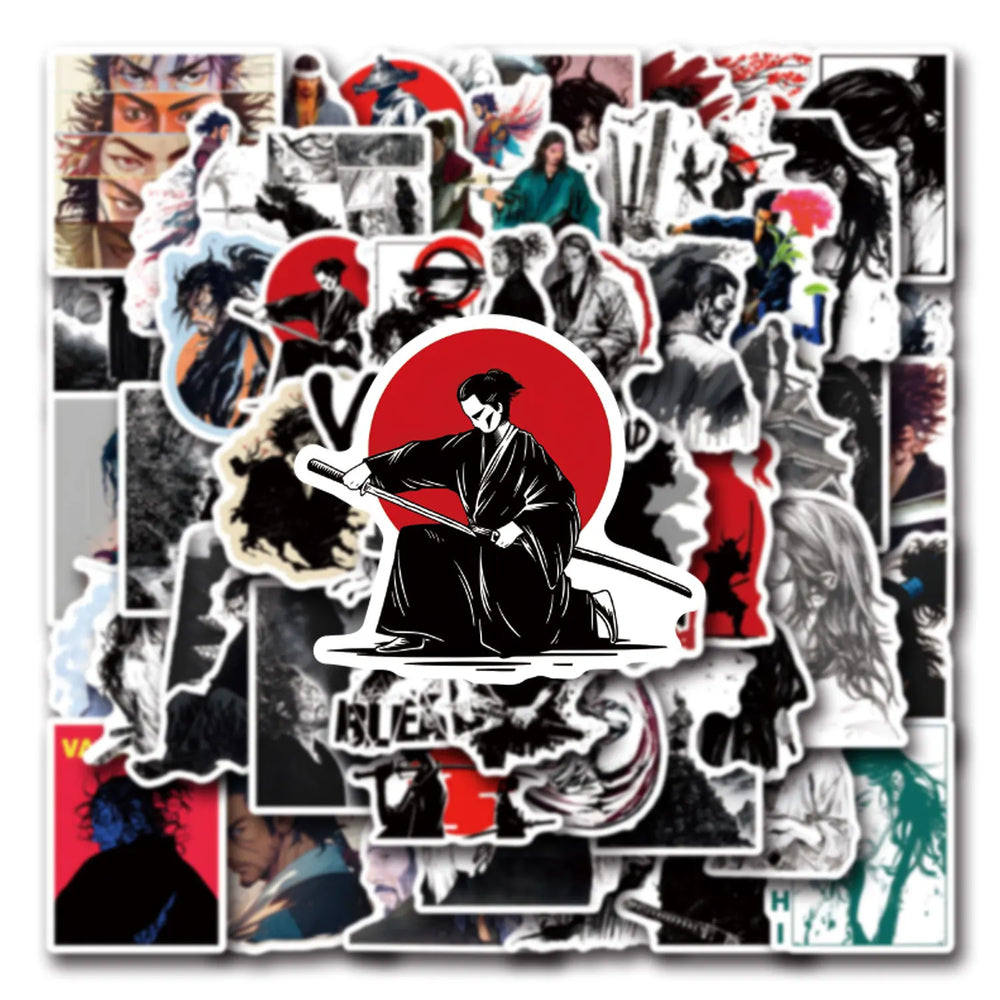 10/30/50/110PCS Vagabond Anime Stickers Japan Cartoon Sticker Cool Warrior Sticker Fridge Laptop Guitar Phone Bike Decoration (ONLINE ORDER ONLY)