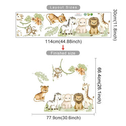 Giraffe Elephant Animal Wall Stickers for Kids Room Decor (Online Order Only)
