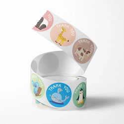 100-500pcs Cute Cartoon Animal Sticker Thank You Stickers for Gift Party Birthday Package Wrapping Baking Label (ONLINE ORDER ONLY)
