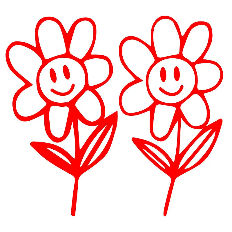 Flower Buds Car Sticker Plant Interior Decoration Rear View Mirror Fashion Stickers Creative Sport PVC Vinyl Decals (ONLINE ORDER ONLY)