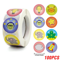 100-500pcs New Cartoon Dinosaurs Stickers 6 Designs for Classroom Teacher Stationery Sticker Label for Kids Reward Stickers (ONLINE ORDER ONLY)