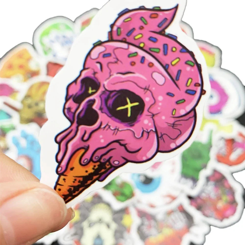 10/30/50PCS Horror Series Skull Zombie Cool Stickers Laptop Guitar Luggage Waterproof Graffiti Sticker Decal Kid Classic Toys (Online Order Only)
