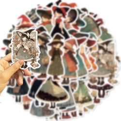 10/30/50PCS Cartoon Q Witch PVC Sticker Aesthetic Children's Korean Decoration Scrapbooking Stationery School Supplies for Kids (ONLINE ORDER ONLY)