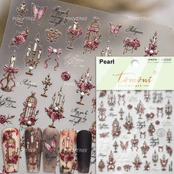 Watercolor Style Colourful Rose Flower Embossment Romantic Garden 5D Self Adhesive Nail Art Decoration Stickers Manicure Decals (ONLINE ORDER ONLY)